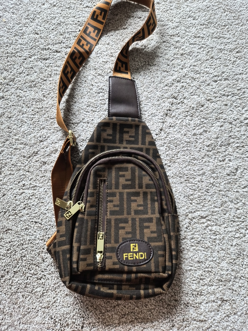 Fendi Brown Monogram Sling Bag
